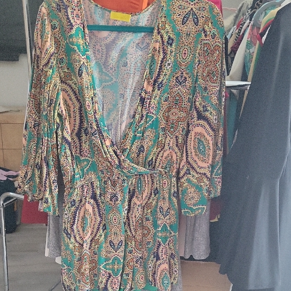 Dee Elle Multicolor Patterned Romper